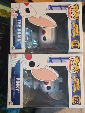 Funko Pinky & The Brain Vinyl Figures – White & Pink Accents #160 & 159